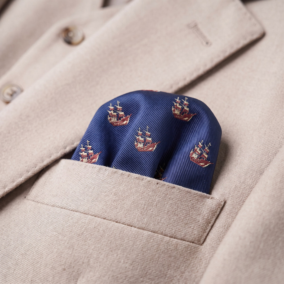 Nautical Sailing Ship Pocket Square