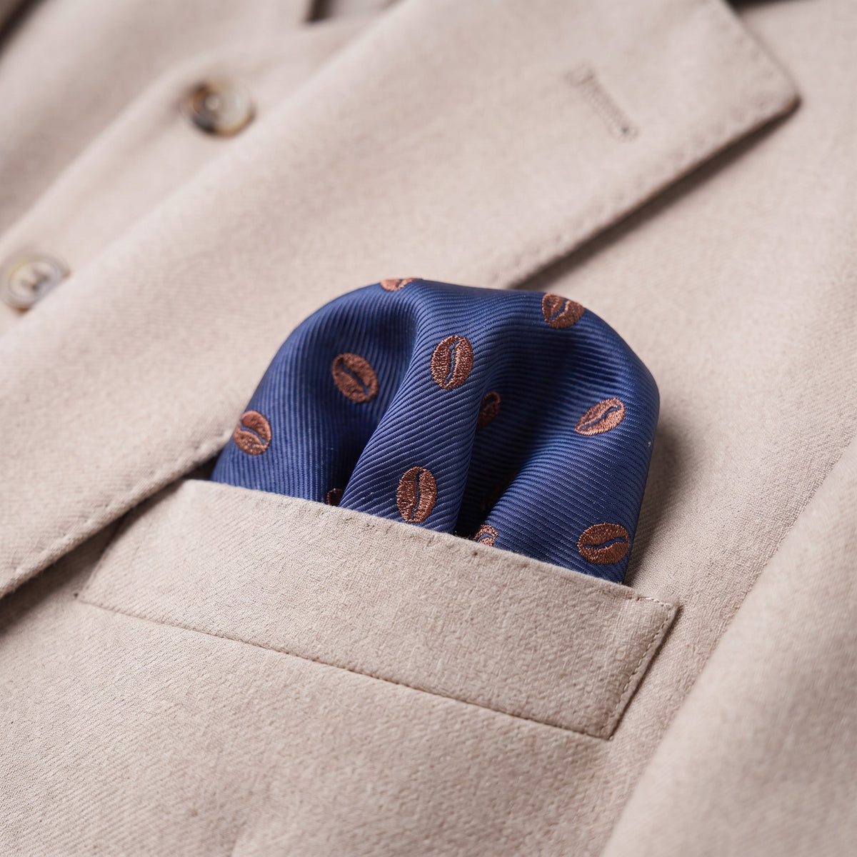 Coffee Bean Pocket Square