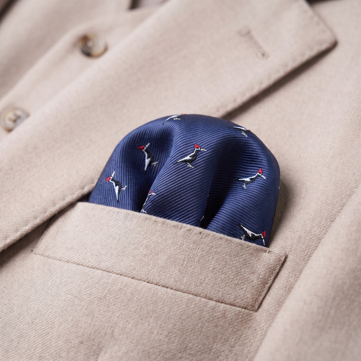 Woodpecker Pocket Square