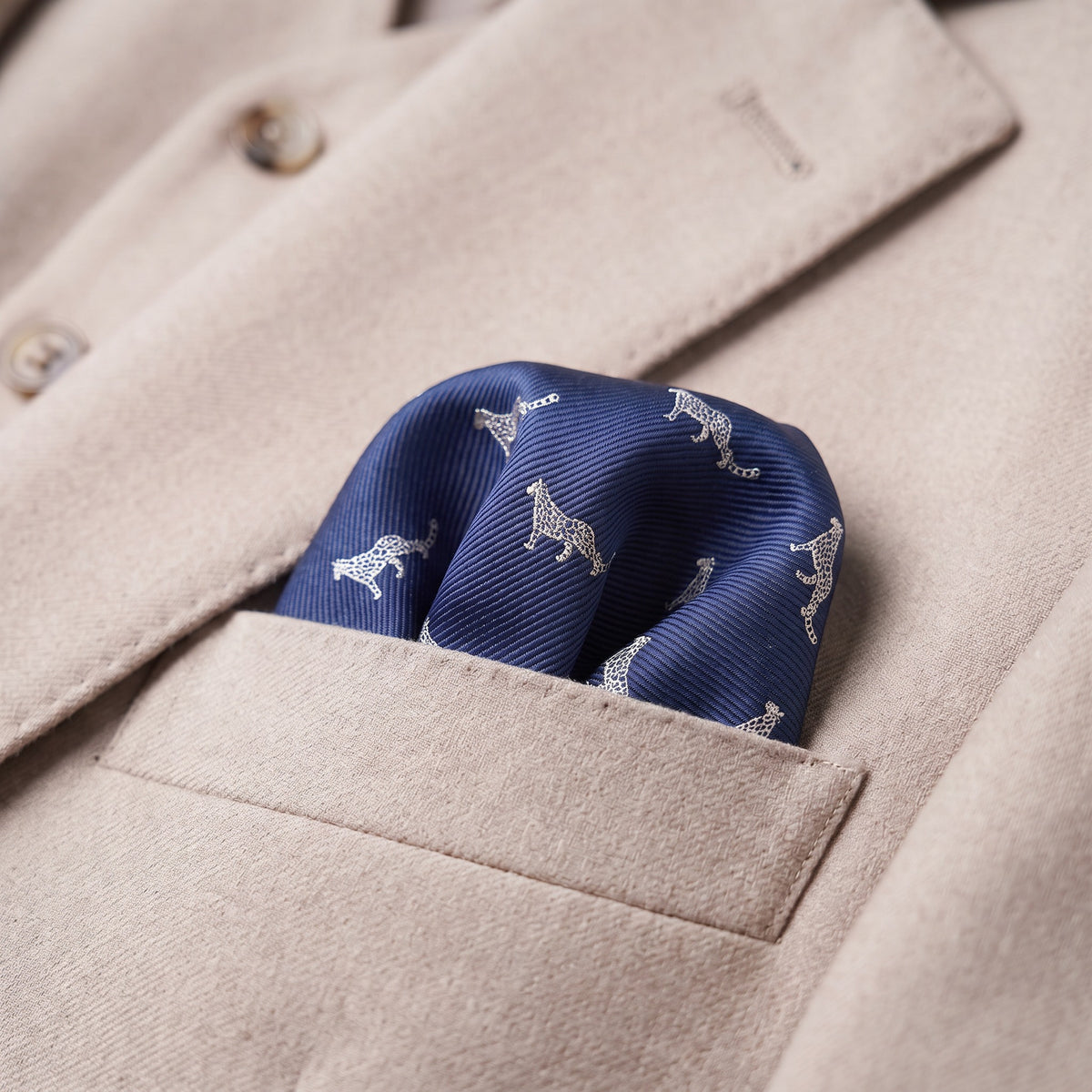Snow Leopard Pocket Square