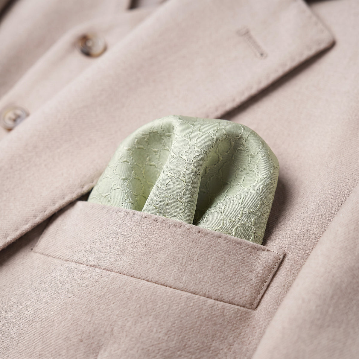 Sage Green Textured Pocket Square