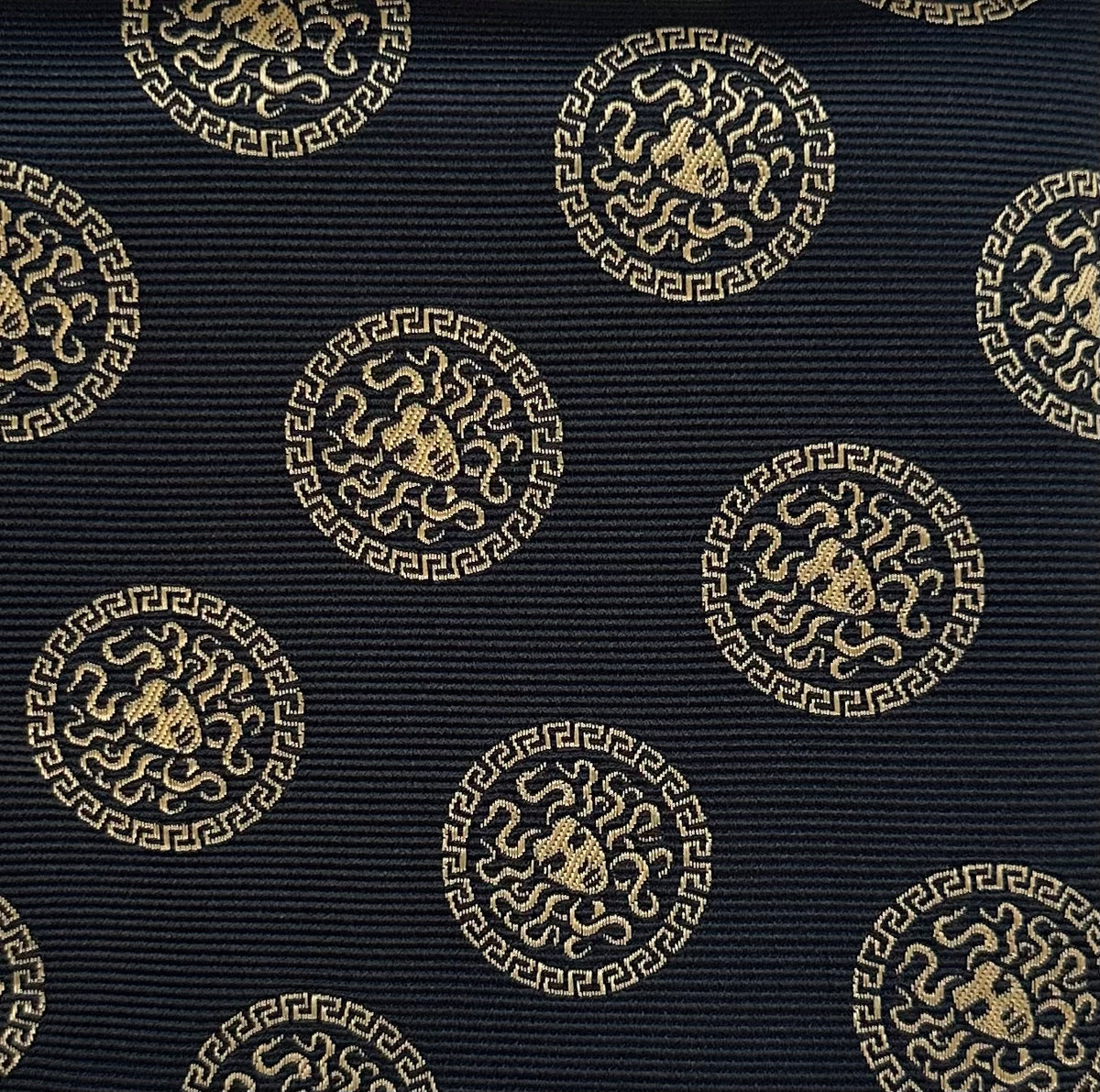 Medusa Pocket Square Black & Gold
