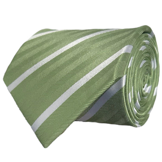 Matcha & White Stripe Tie - Hawksmoor Edit