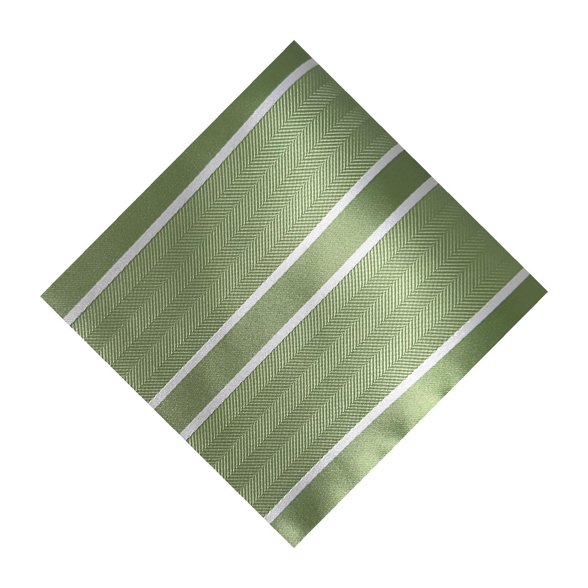 Matcha & White Stripe Pocket Square - Charleston Edit
