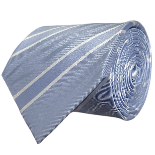 Light Blue & White Stripe Tie - Charleston Edit