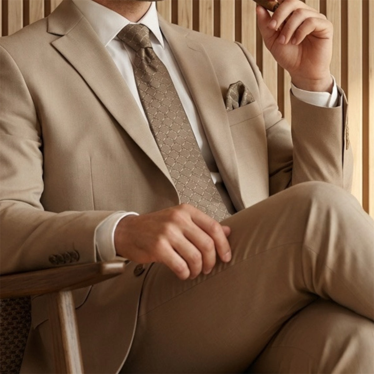 Dark Beige Textured Tie