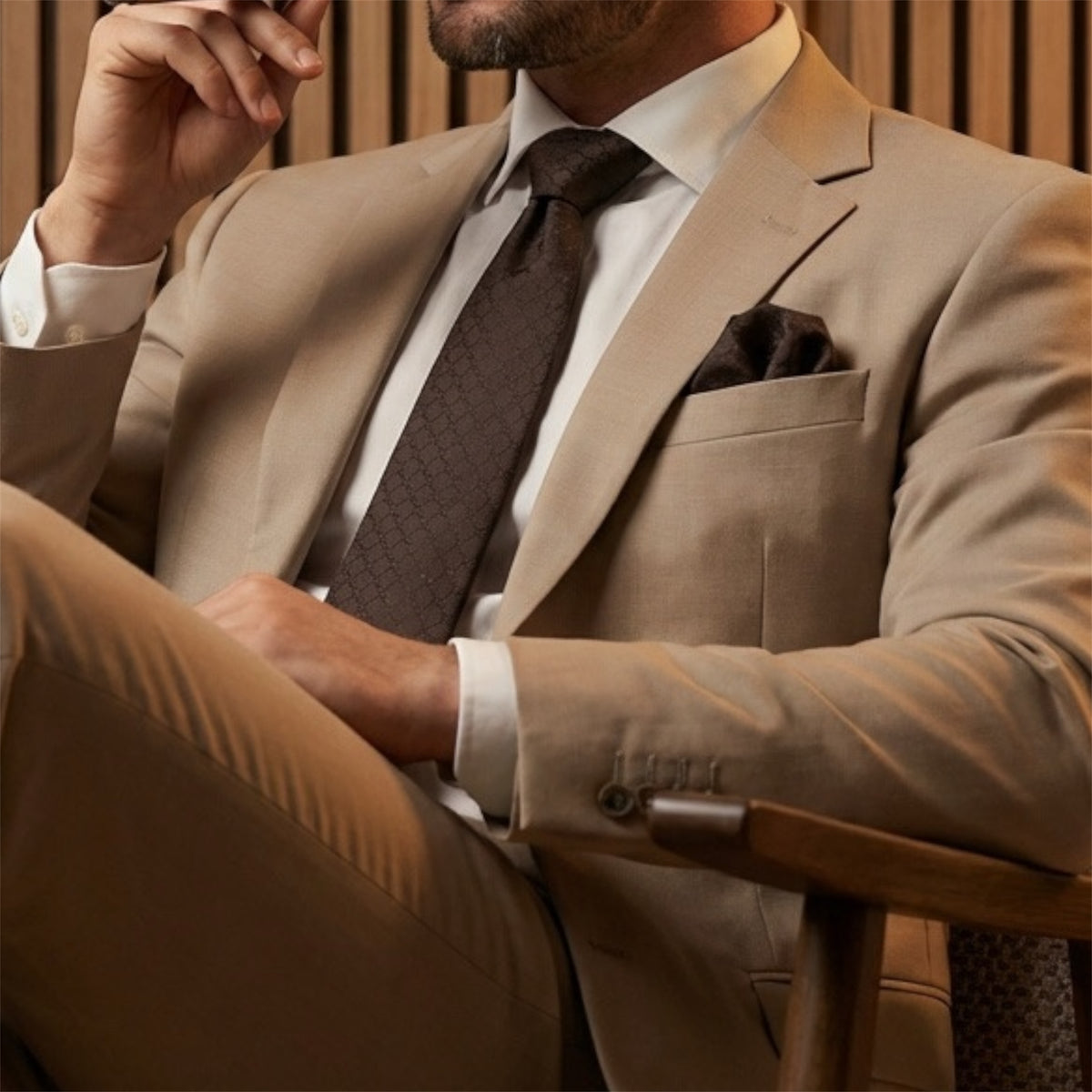 Espresso Textured Pocket Square