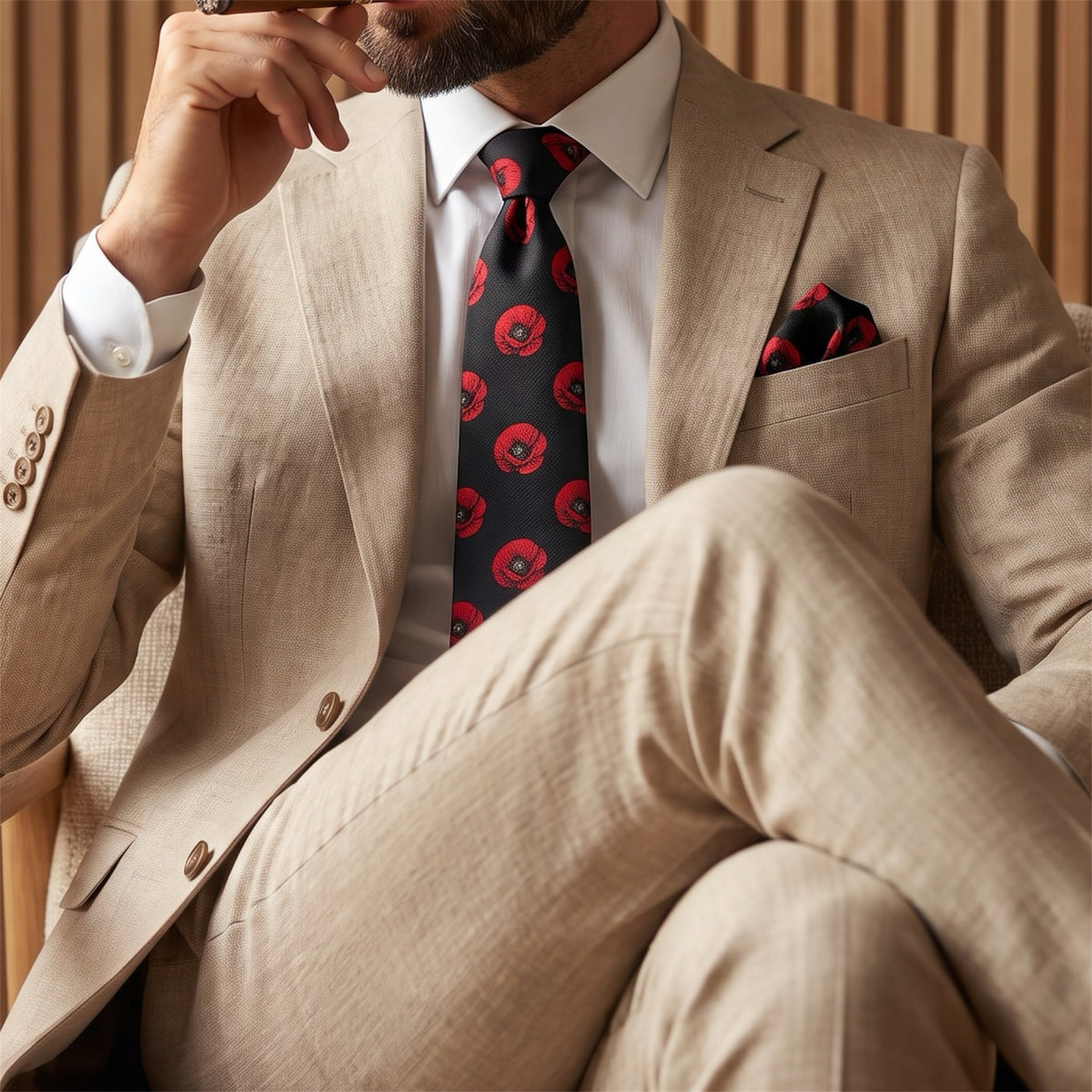 Poppy Tie Black