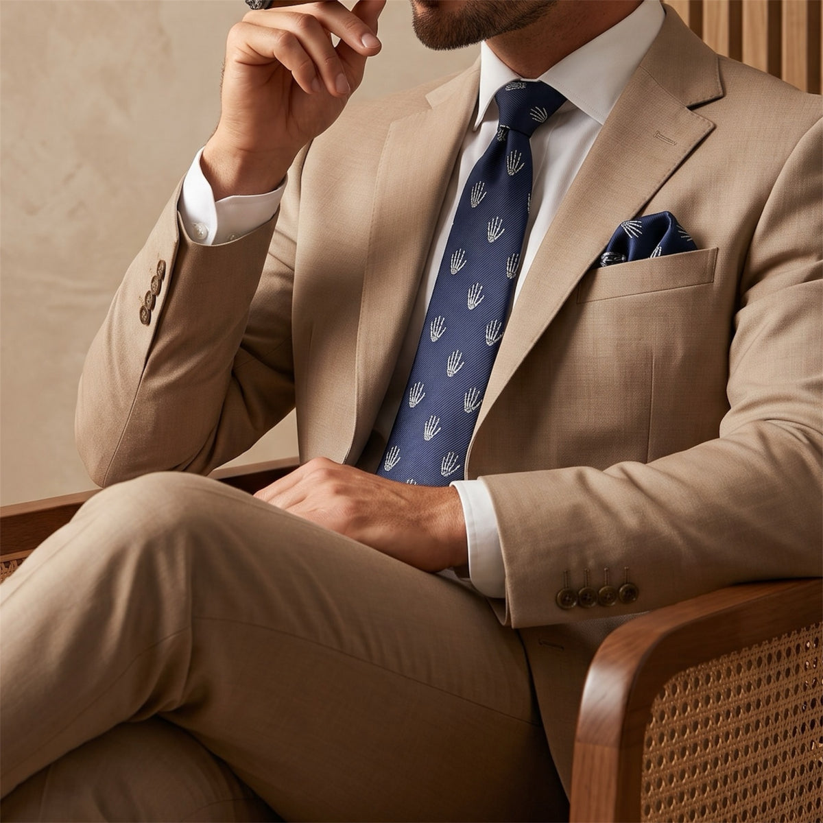 Skeleton Hand Pocket Square