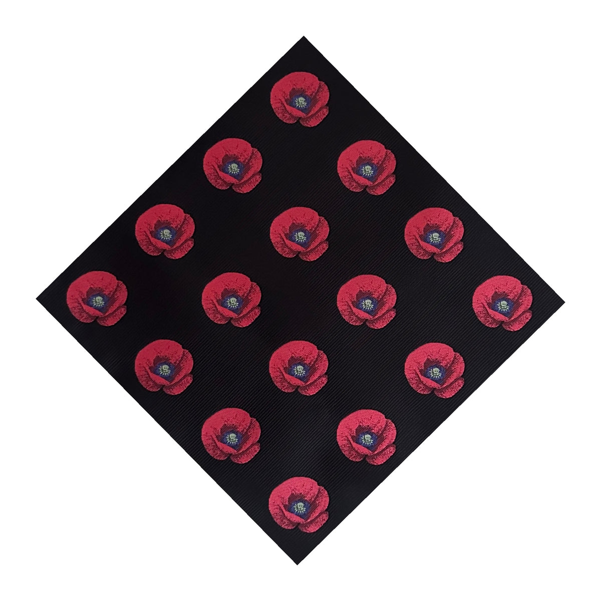 Poppy Pocket Square Black