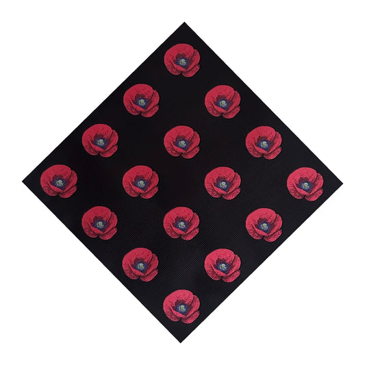 Poppy Pocket Square Black