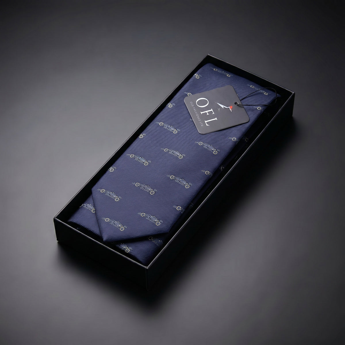 F1 Racing Car Tie Navy Blue