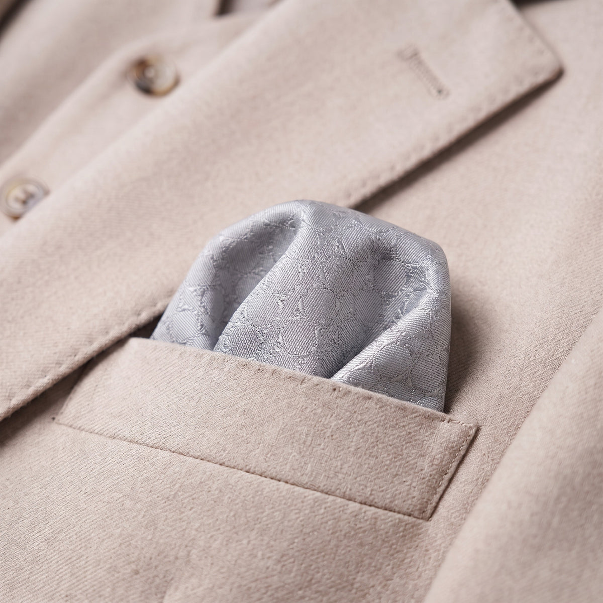 Grey Textured Pocket Square
