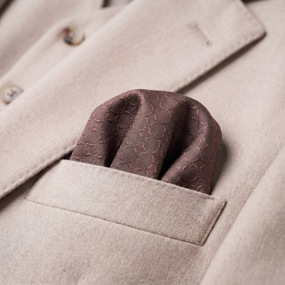 Red Brown Textured Pocket Square