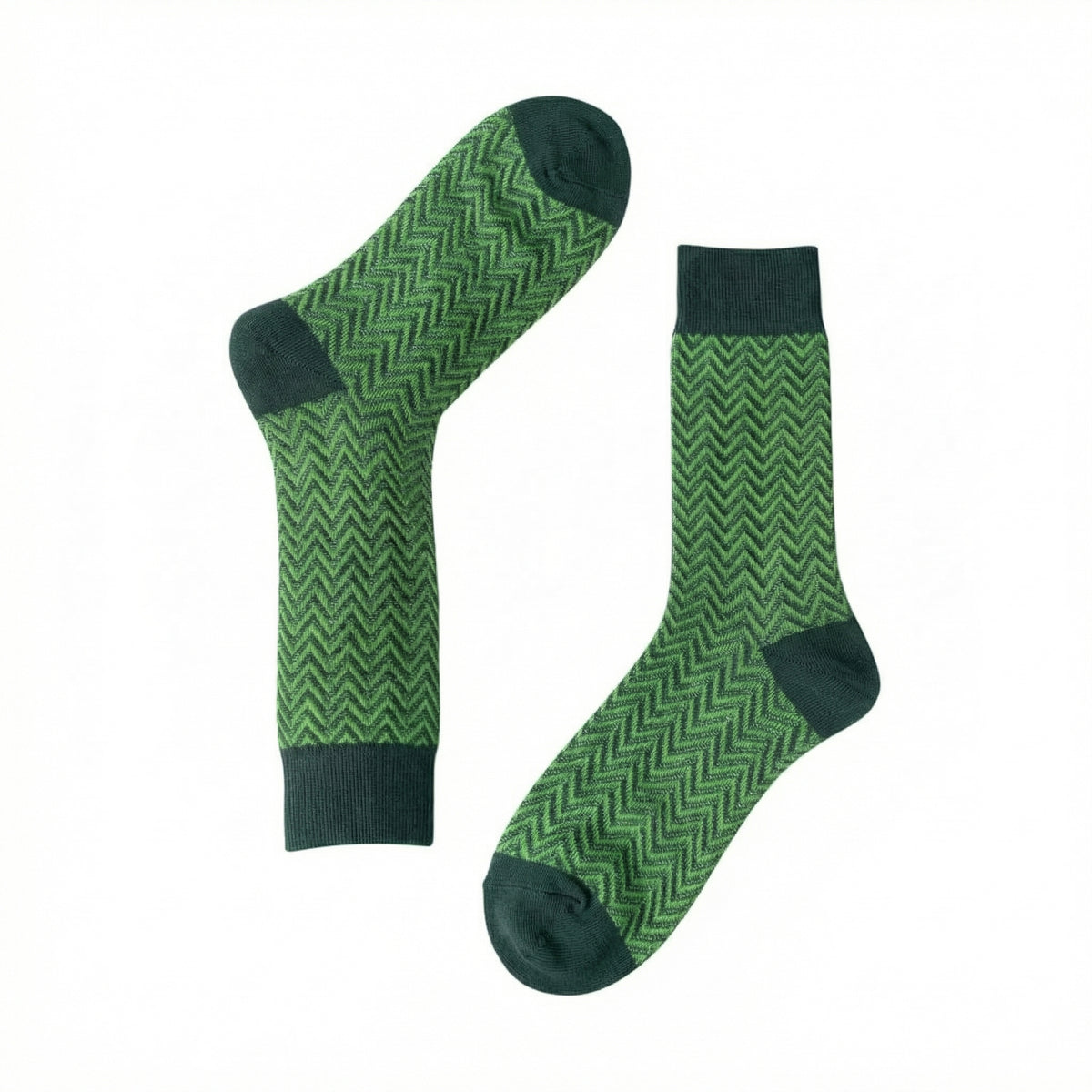 Green Mercerised Herringbone Business Socks
