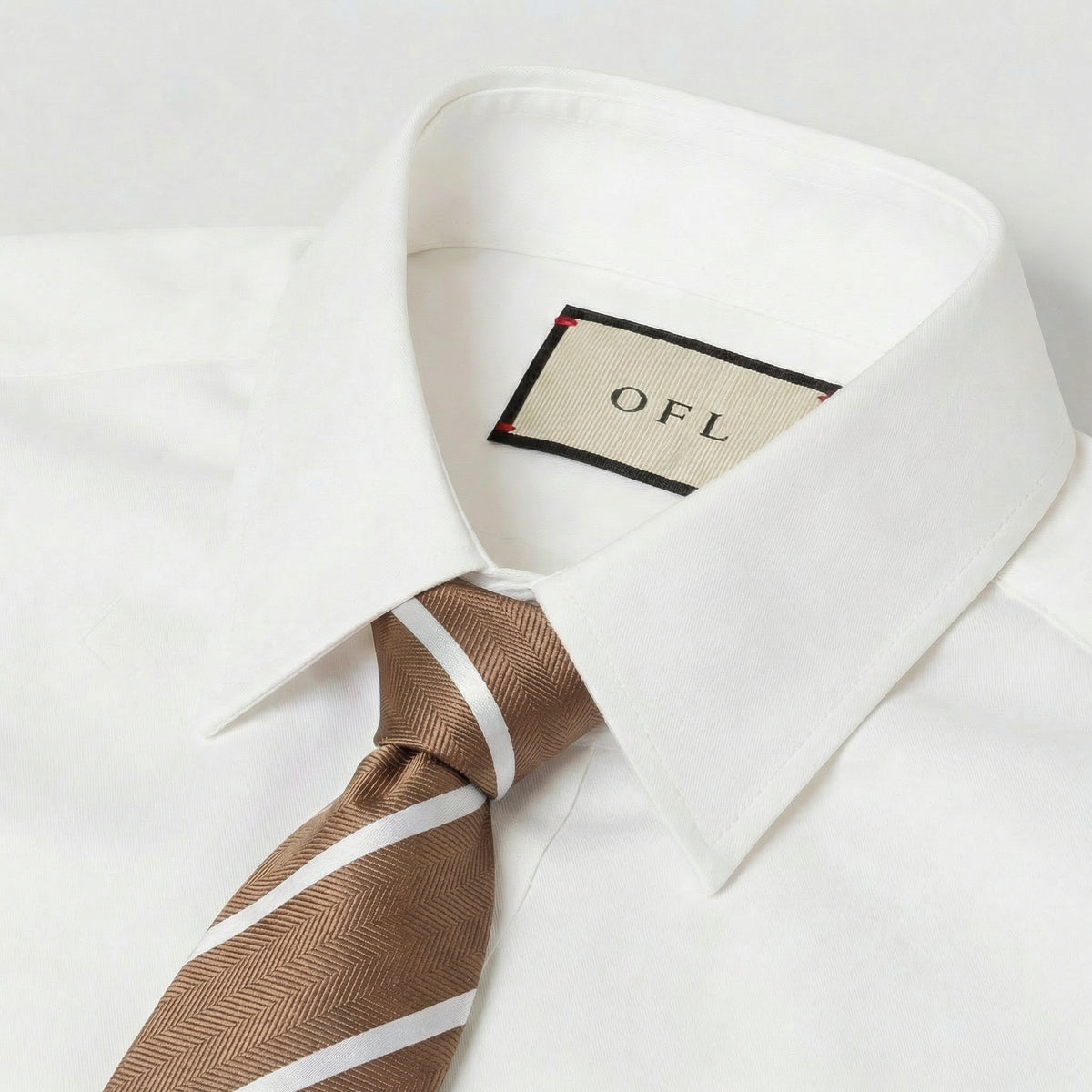 Mocha & White Stripe Tie - Hawksmoor Edit