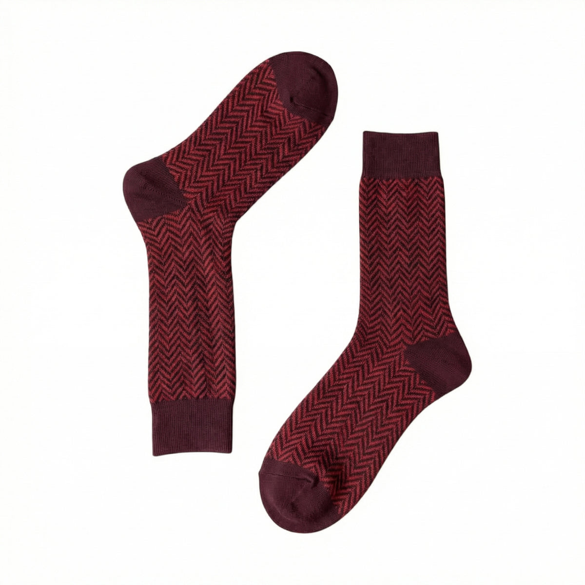 Red Mercerised Herringbone Business Socks