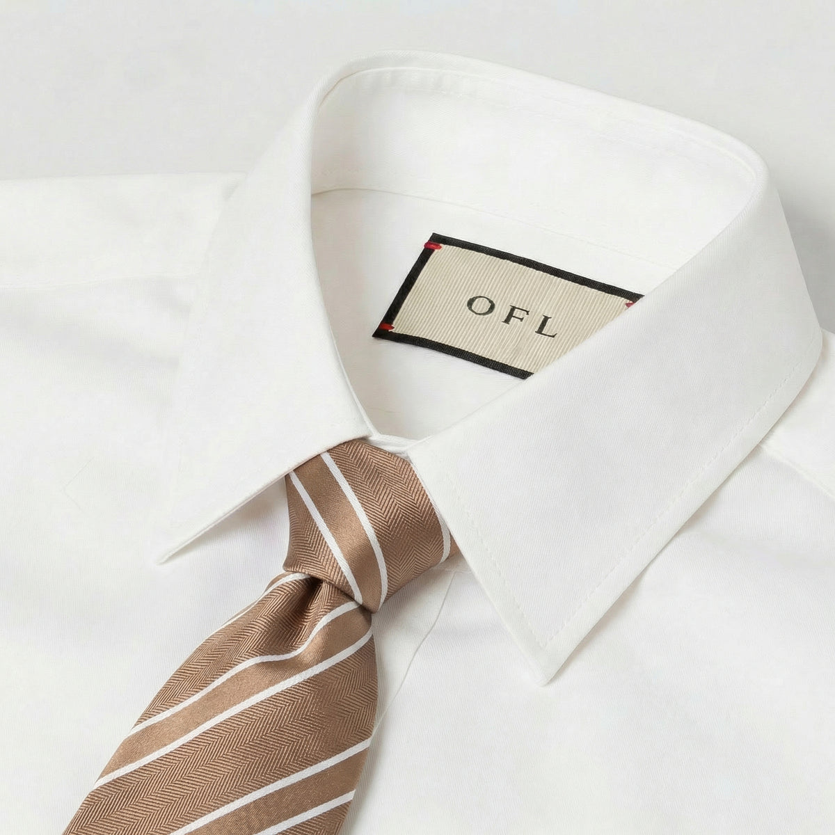 Mocha & White Stripe Tie - Charleston Edit
