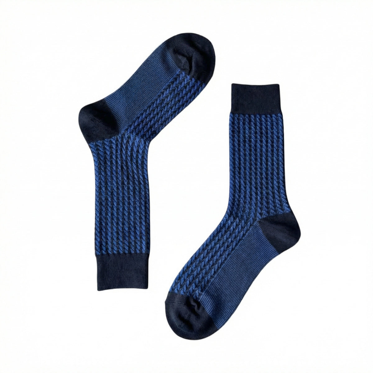 Blue Mercerised Twist Business Socks