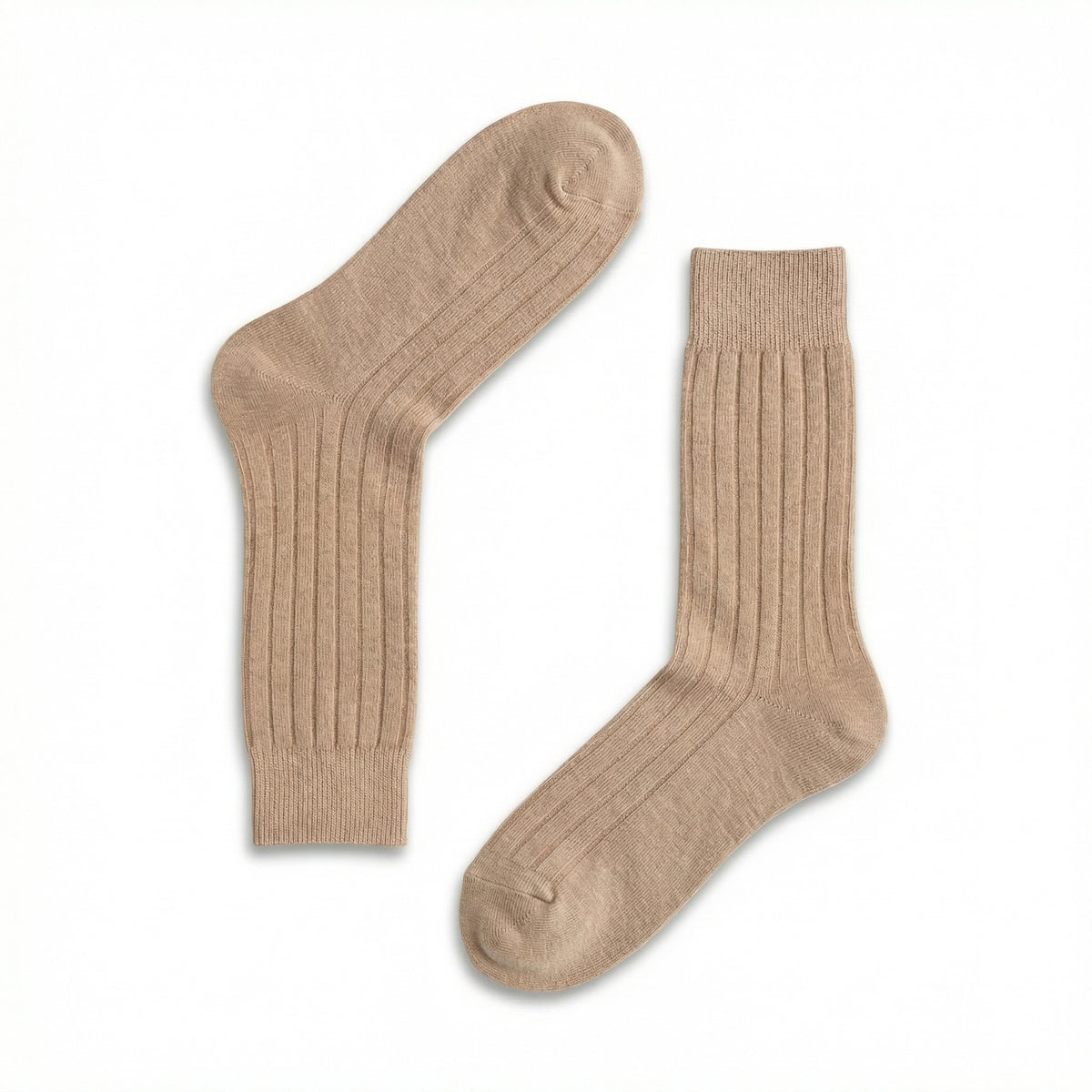 Beige Smart Ribbed Socks