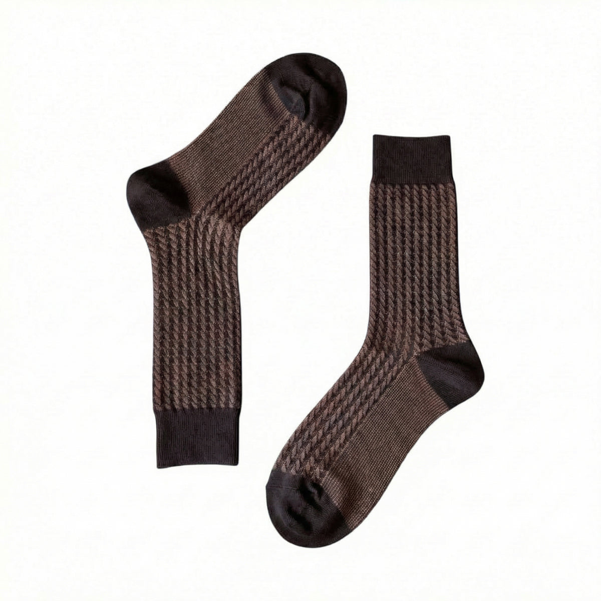 Brown Mercerised Twist Business Socks