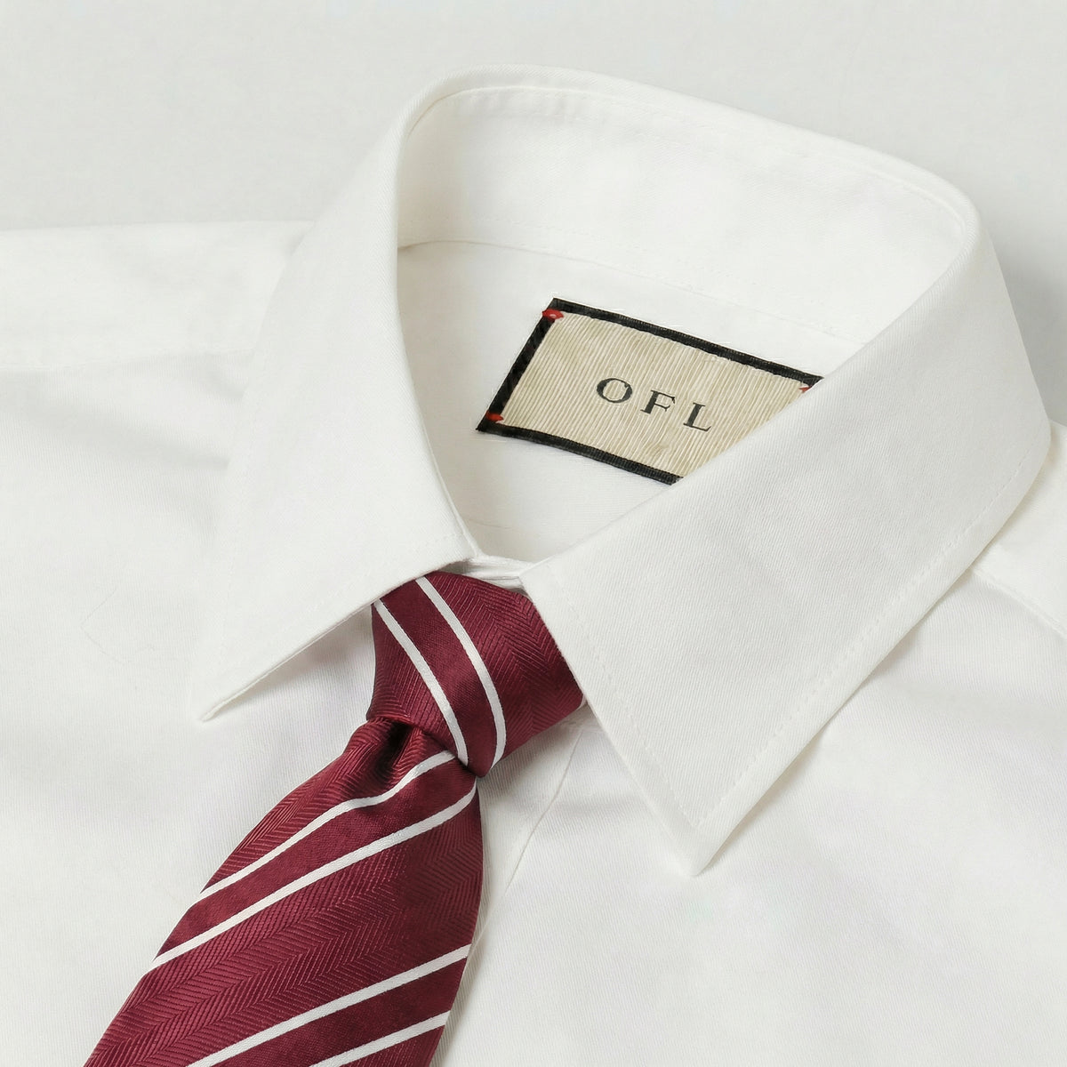 Burgundy & White Stripe Tie - Charleston Edit